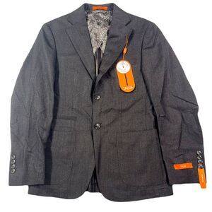Tallia Slim Fit Wool Suit Jacket Mens 36S 36 Brown Patterned Blazer $425‎ NEW